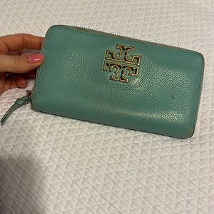 Tory Burch teal wallet